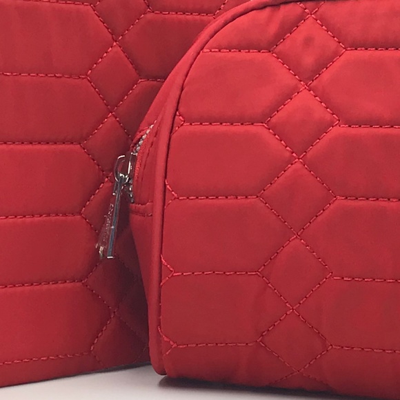 NWOT Aimee Kestenberg 3 Piece Red Travel Cosmetics/Hygiene Products Travel Set - Picture 12 of 12